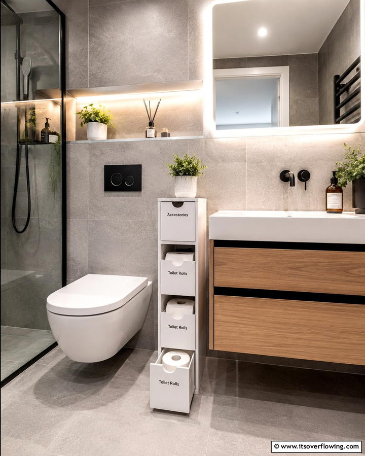 Compact Drawer Unit - 20 Toilet Paper Storage Ideas for Organized Bathrooms