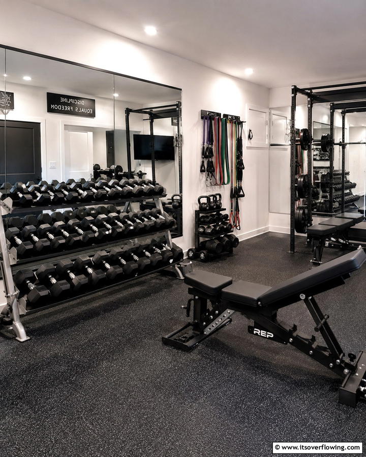 Compact Dumbbell Racks - 25 Basement Gym Ideas for Your Home Workout Space