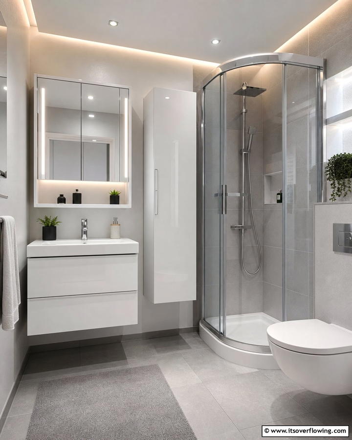 Compact Efficiency - 21 Primary Bathroom Design Ideas for Modern Homes