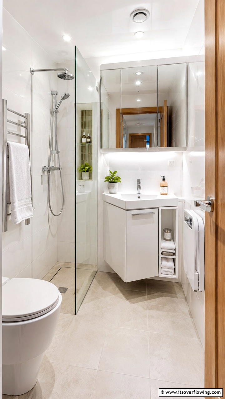 Compact Efficiency Design - 30 Ensuite Bathroom Ideas for Luxurious Privacy