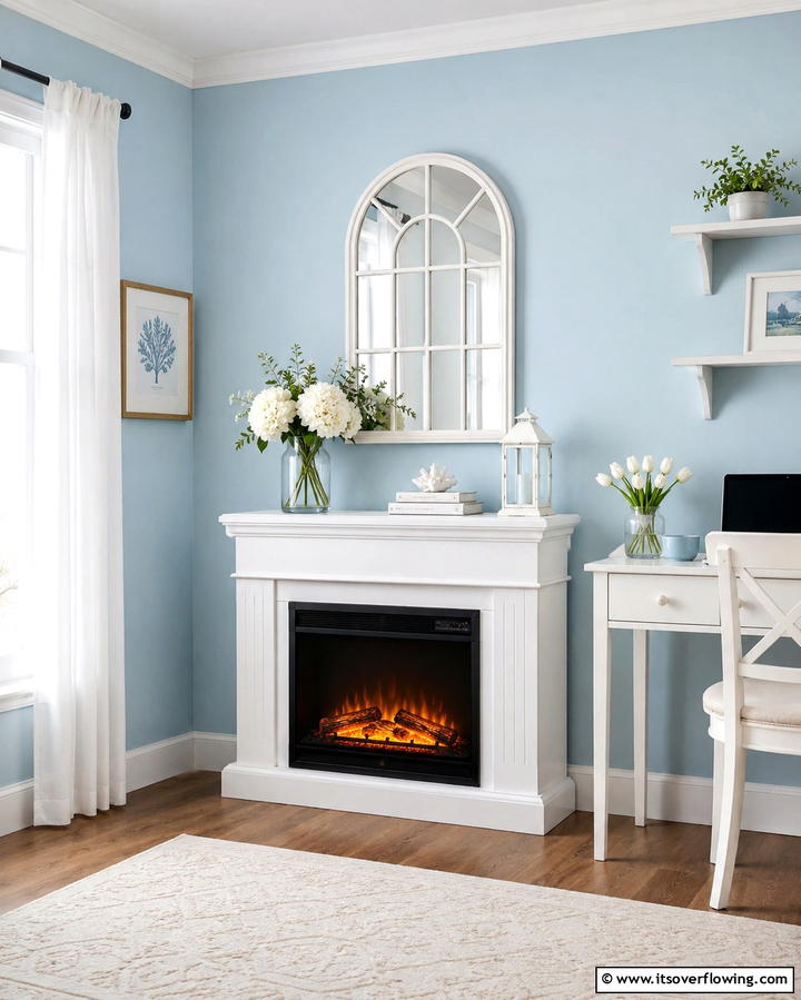 Compact Electric Fireplace - 25 Home Office With Fireplace Ideas for Cozy Workspaces