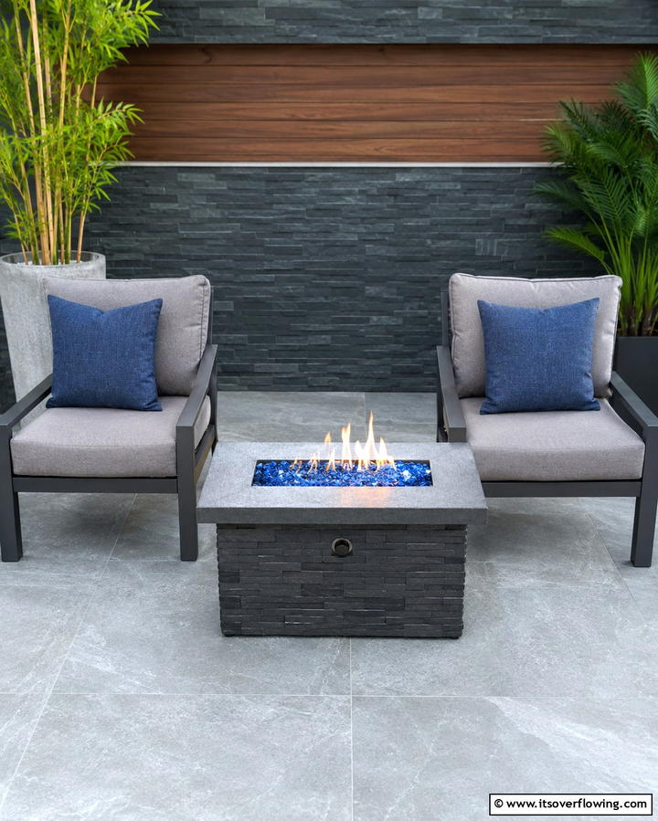 Compact Fire Pit Table - 25 Small Screened-in Porch Ideas for Comfort