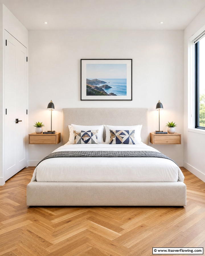 Compact Floating Nightstands - 21 Small Bedroom Organization Ideas to Maximize Space