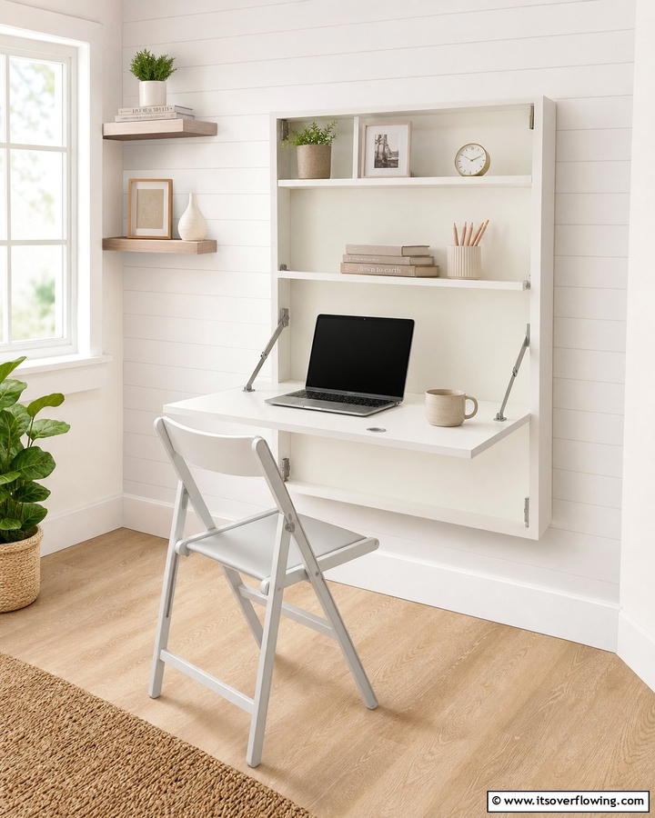 Compact Folding Desk - 21 Desk Ideas for Productive & Stylish Home Offices