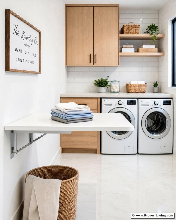 Compact Folding Tables - 21 Laundry Room Storage Ideas for Clutter-Free Efficiency