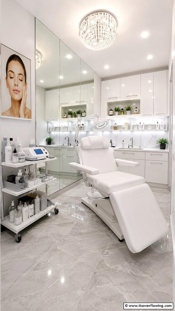 Compact Functional Design - 30 Facial Room Ideas for At-Home Skincare Sanctuaries