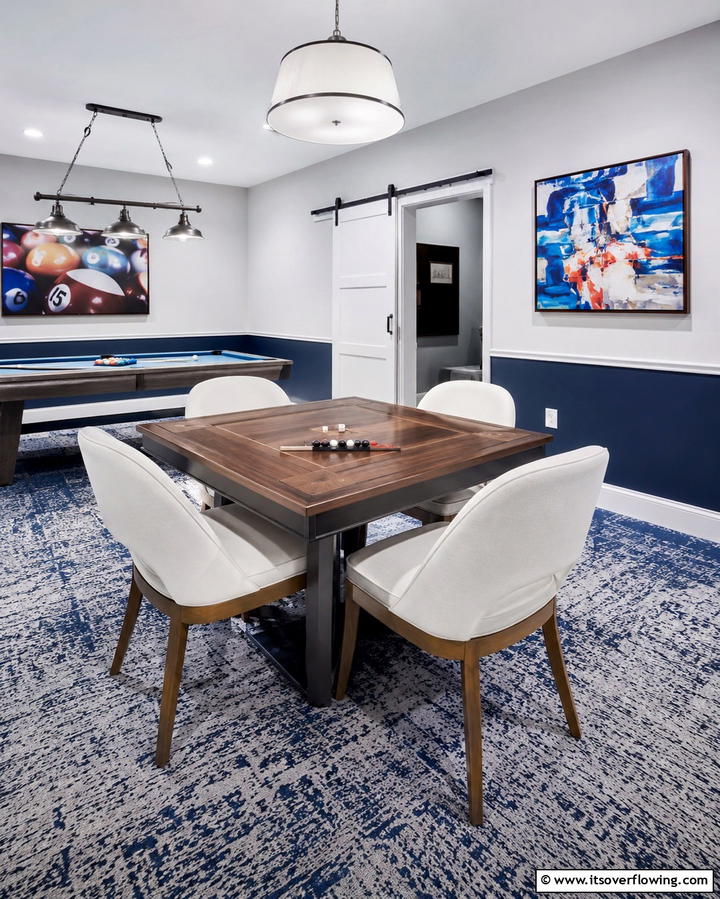 Compact Game Room Table - 30 Functional Basement Furniture Ideas for Multi-Use Spaces