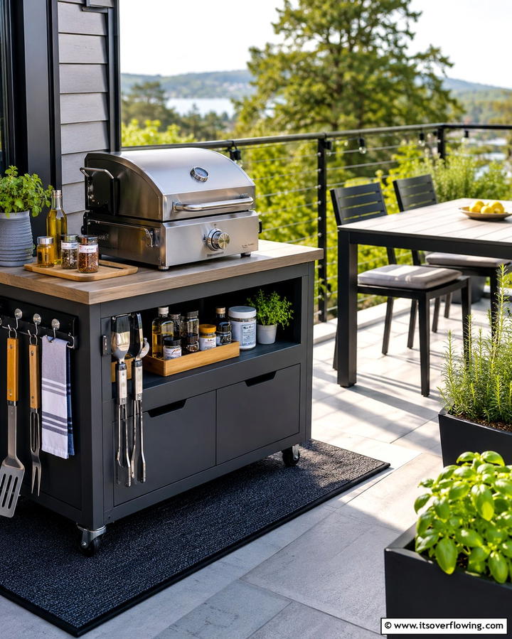 Compact Grill Station - 25 Balcony Deck Ideas- Transform Your Outdoor Space