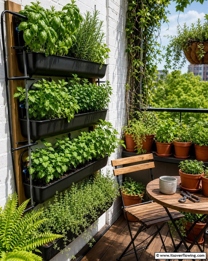 Compact Herb Garden - 21 Balcony Ideas to Turn Your Small Space into a Relaxing Retreat