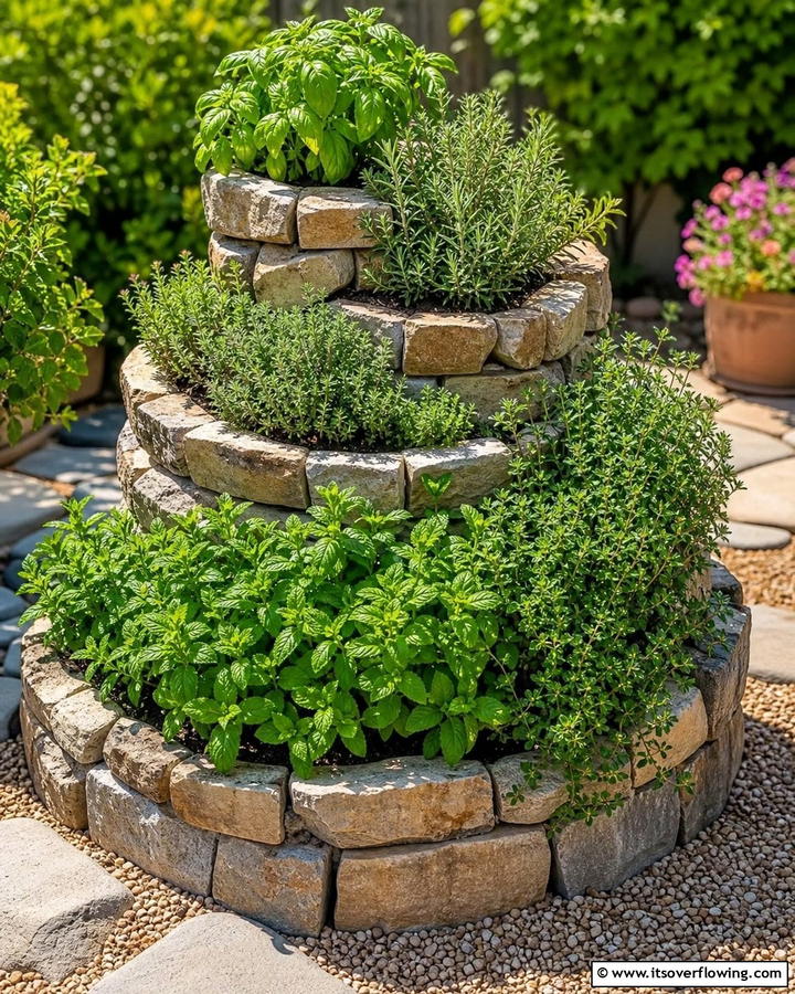 Compact Herb Spiral Garden - 30 Budget Small Garden Ideas to Transform Outdoor Space