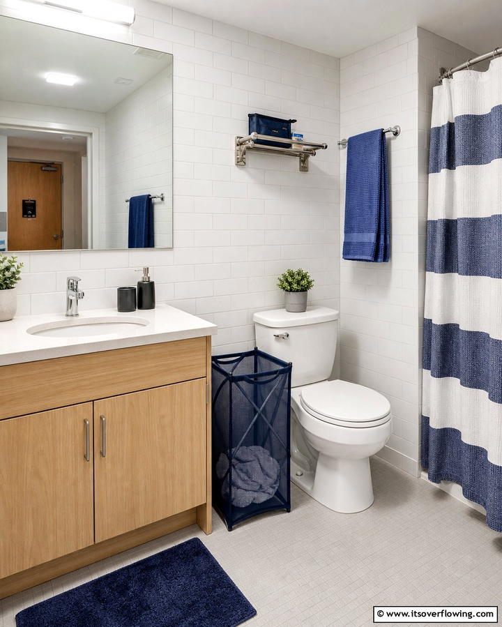 Compact Laundry Hampers - 25 Dorm Bathroom Ideas to Maximize Space and Style