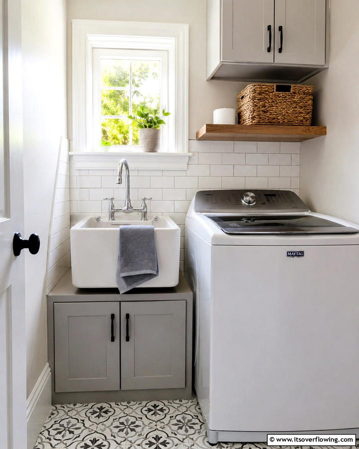 Compact Laundry Sink - 20 Small Laundry Room Ideas With a Top Load Washing Machine