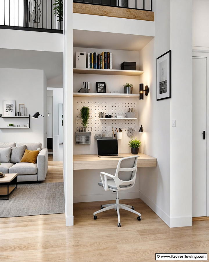 Compact Loft Office Nook - 20 Loft Office Ideas for a Productive Workspace