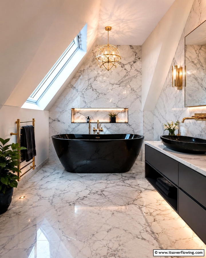 Compact Luxury Design - 30 Attic Bathroom Ideas for Space-Saving Luxury