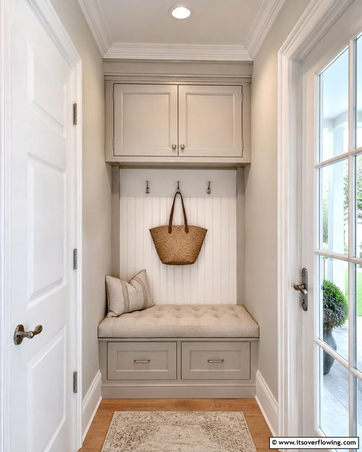 Compact Mudroom Bench With Storage - 25 Small Mudroom Ideas to Organize Your Entryway