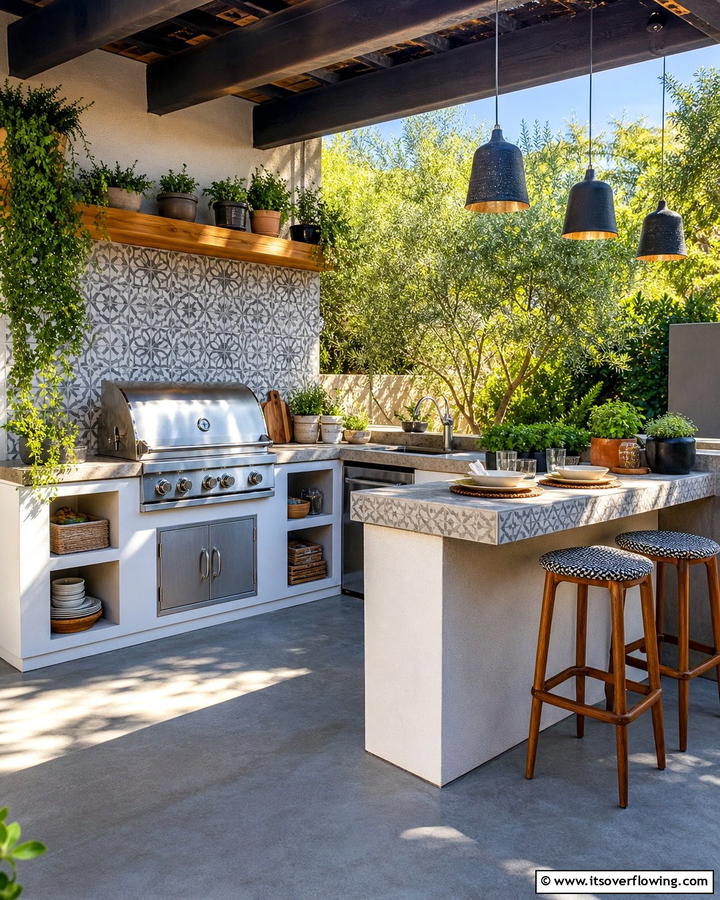 Compact Outdoor Kitchen - 20 Creative Corner Patio Ideas for Small Outdoor Spaces