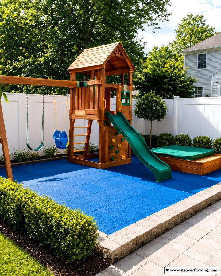 Compact Play Area for Kids - 30 Space-Saving Townhouse Backyard Design Ideas