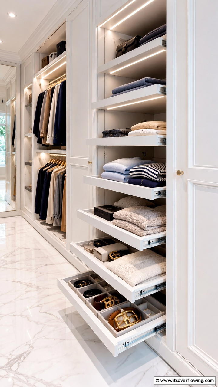 Compact Pull Out Shelves - 30 Closet Shelving Ideas for Maximizing Storage and Space