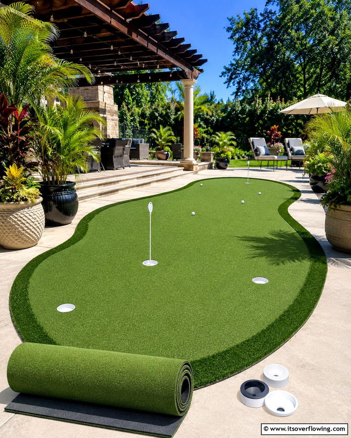 Compact Putting Green for Small Spaces - 25 Backyard Putting Green Ideas for Golf Enthusiasts