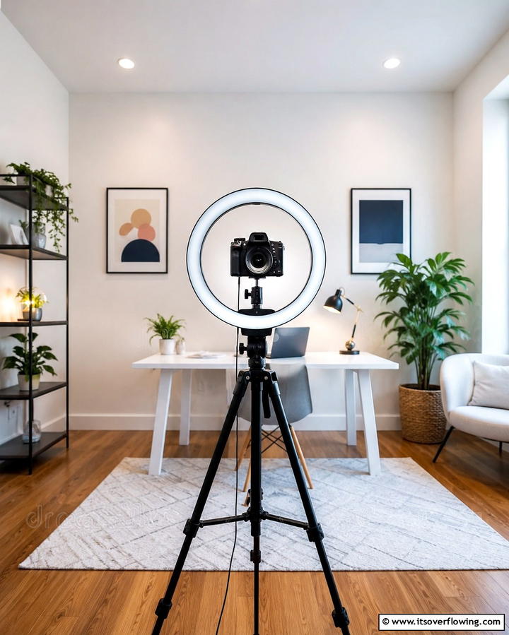 Compact Ring Light - 25 Inspiring Content Creator Room Ideas for Productivity