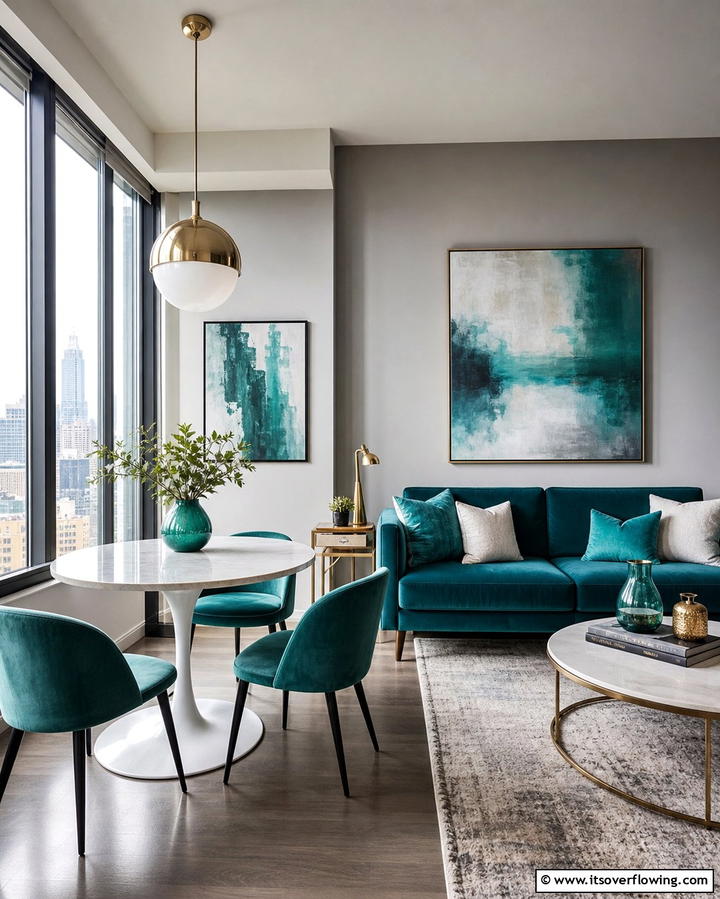 Compact Round Tables - 25 Living Room Dining Room Combo Ideas for Open Spaces