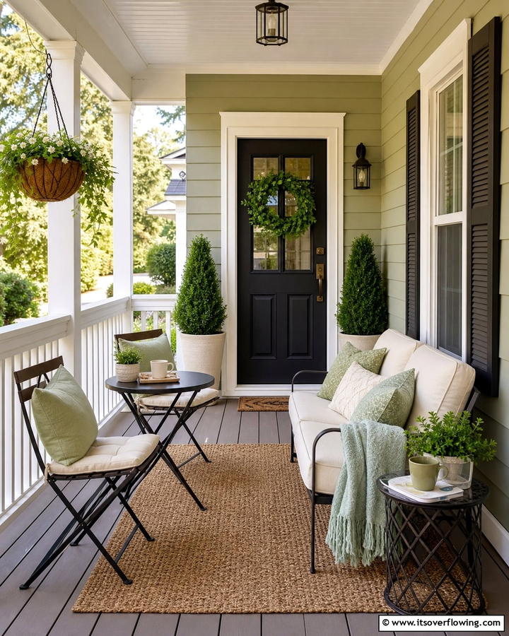 Compact Seating Area - 21 Small Porch Decor Ideas for Welcoming Entryways