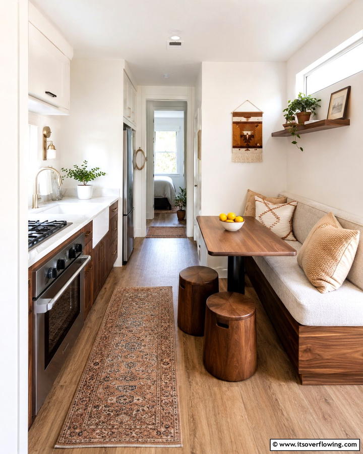 Compact Seating Options - 30 Galley Kitchen Ideas for Efficient and Stylish Layouts