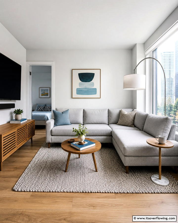 Compact Sectional Sofas - 30 Space-Saving Condo Living Room Ideas for Urban Dwellers
