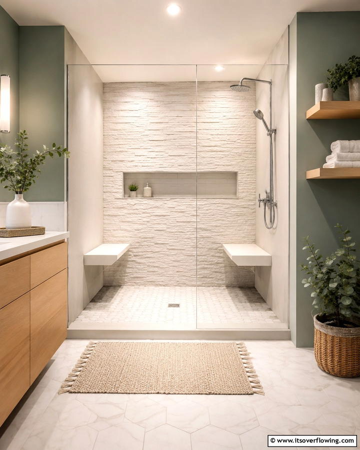 Compact Shower Benches - 25 Small Bathroom Walk-in Shower Ideas for Modern Homes