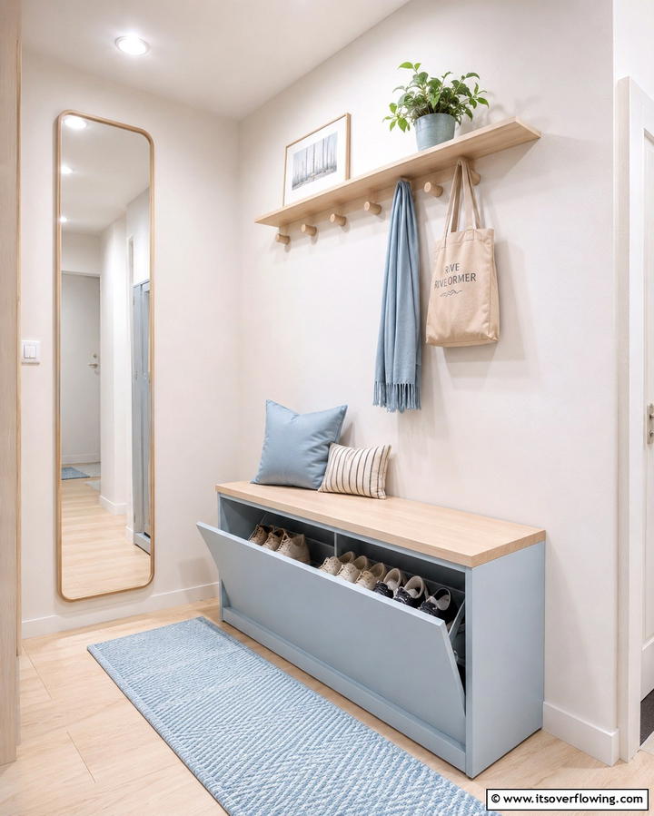 Compact Space Saving Bench - 30 Functional Entryway Bench Solutions for Organized Homes