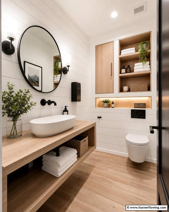 Compact Storage Solutions - 20 Restaurant Bathroom Ideas for a Stylish Space