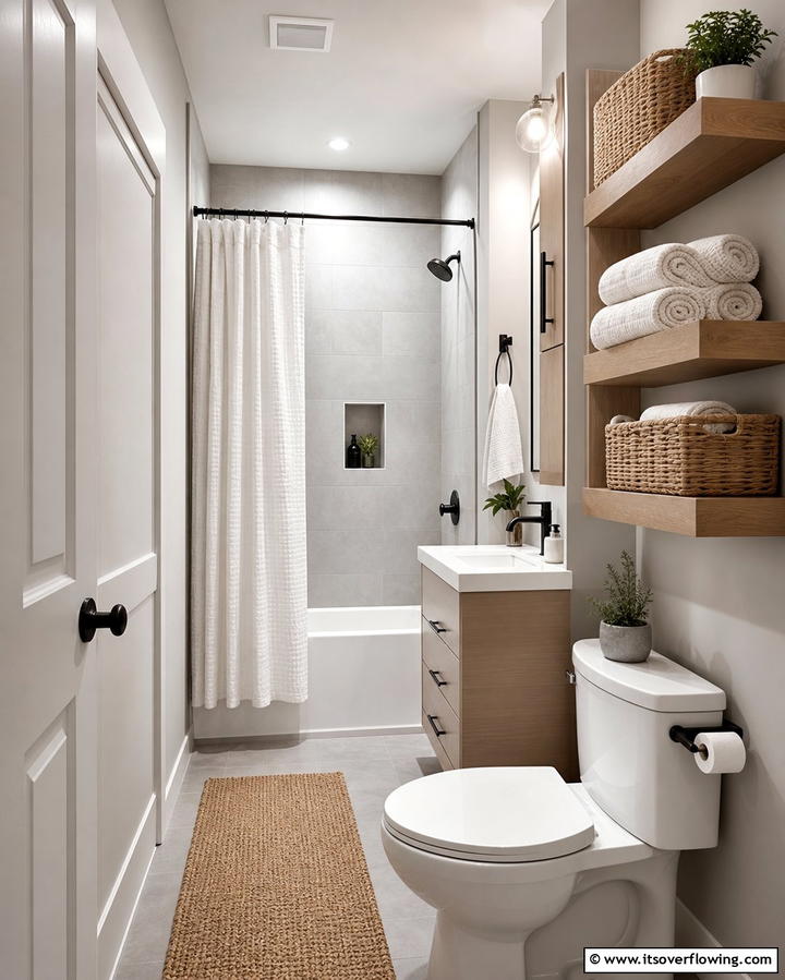 Compact Storage Solutions - 25 Hallway Bathroom Ideas to Maximize Small Spaces