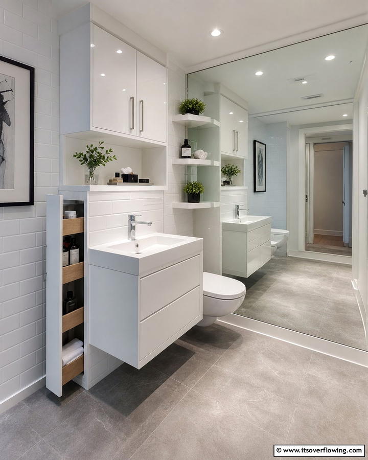 Compact Storage Solutions - 20 Eclectic Powder Room Ideas for a Unique Look