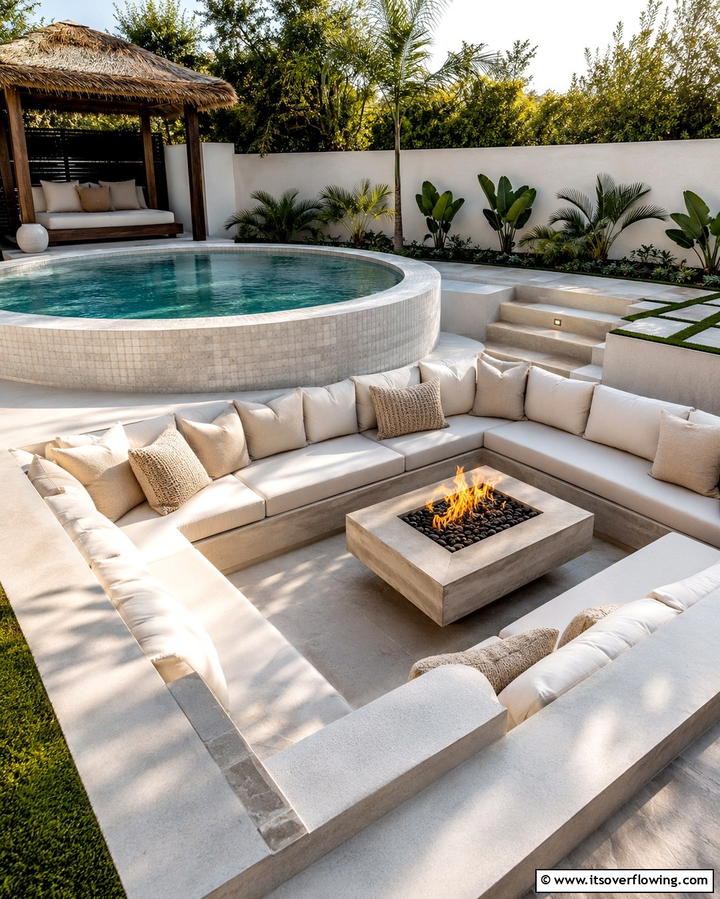 Compact Sunken Lounge - 25 Spool Pool Ideas for Compact Backyard Spaces
