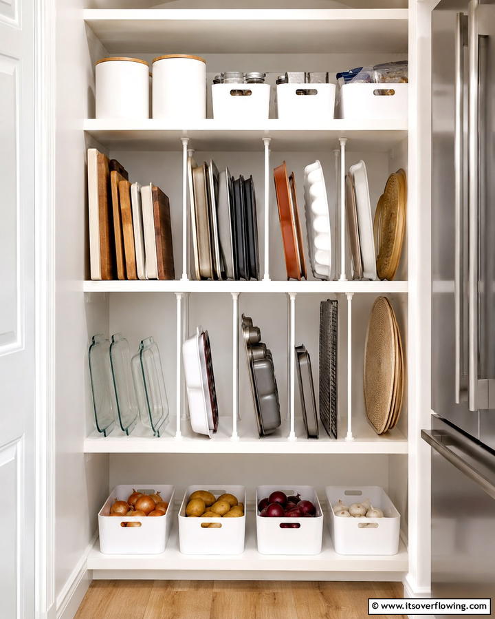 Compact Tension Rods for Dividers - 25 Small Pantry Ideas to Maximize Your Storage Space