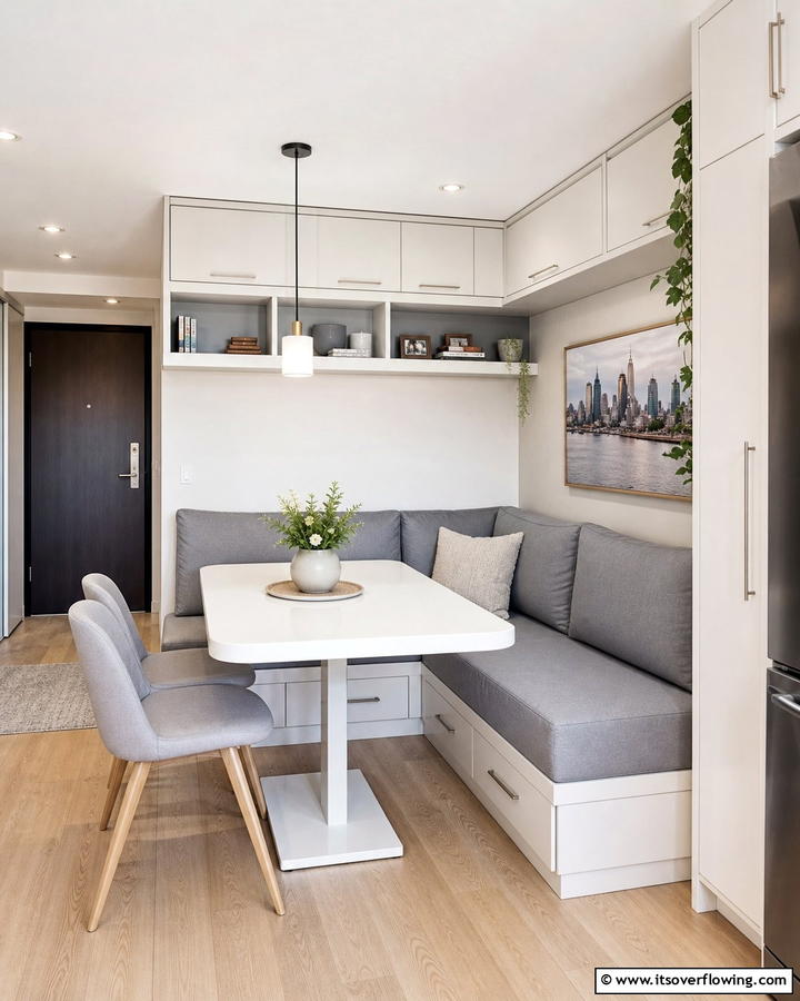 Compact Urban Banquette - 21 Banquette Seating Ideas for Stylish & Functional Dining Spaces
