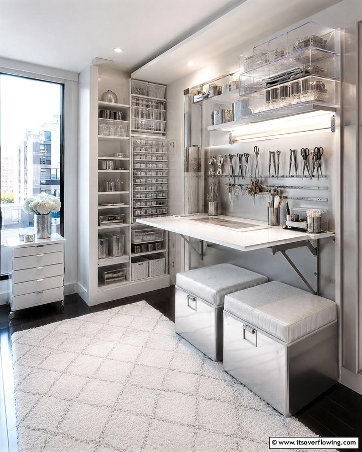 Compact Urban Craft Den - 30 Organized Craft Room Ideas for Creative Spaces at Home