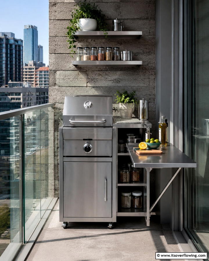 Compact Urban Grill Station - 25 Grill Station Ideas for the Ultimate Outdoor Cooking Space