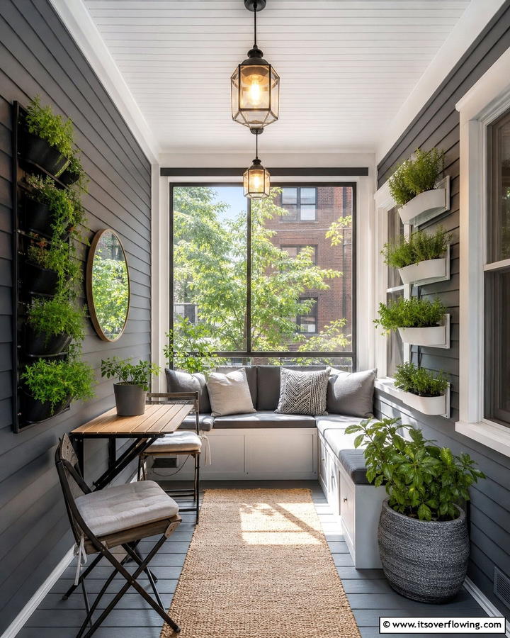 Compact Urban Hideaway - 21 Screened-in Porch Ideas for Year-Round Outdoor Living