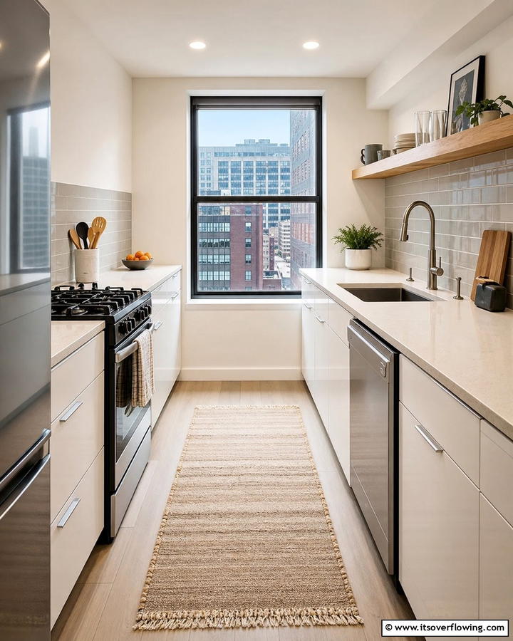 Compact Urban Kitchen - 30 Kitchens Without Upper Cabinets for Open Concepts