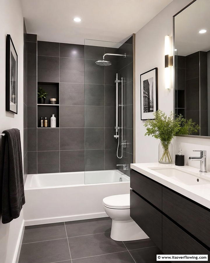 Compact Urban Oasis - 30 Tub-Shower Combo Ideas for Space-Efficient Bathrooms
