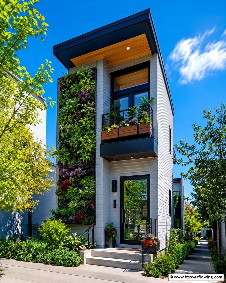 Compact Urban Oasis - 30 Houses with Black Roofs- Modern Exterior Design Inspiration