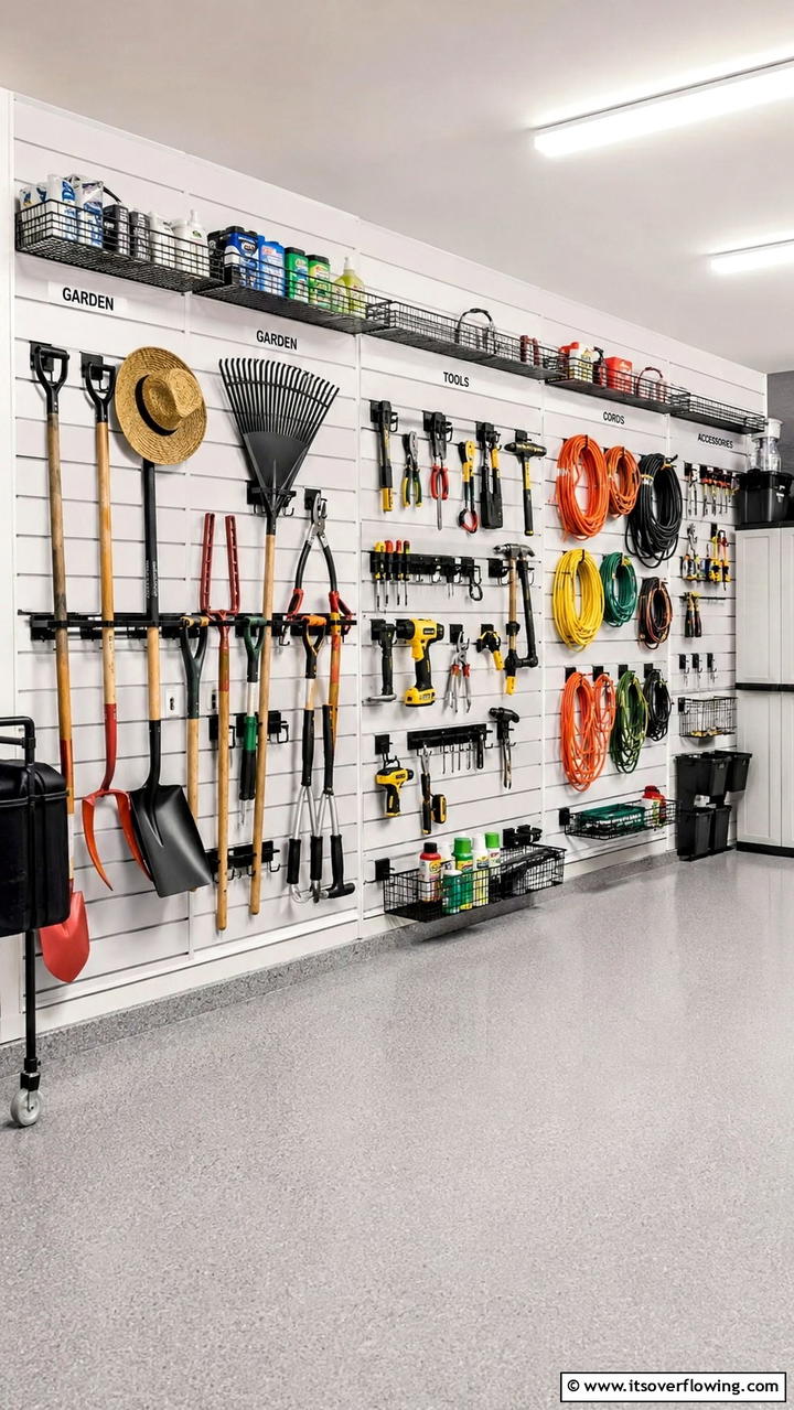 Compact Utility Hangers - 30 Garage Wall Ideas for Organized, Functional Spaces