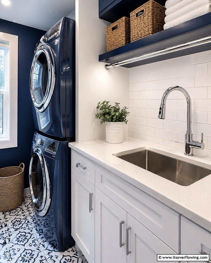 Compact Utility Sink - 20 Stackable Laundry Room Ideas for Small Spaces