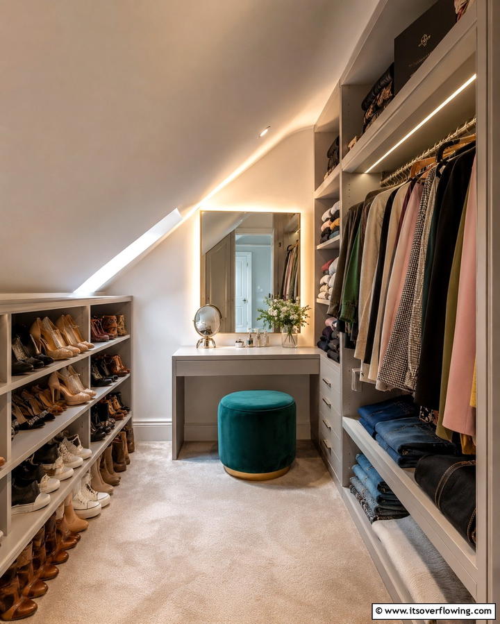Compact Walk In Closet - 25 Low Ceiling Small Attic Room Ideas for Cozy Living