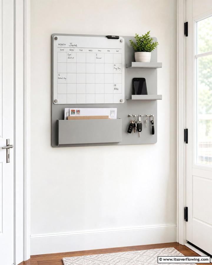 Compact Wall Mounted Command Center - 25 Command Center Ideas to Organize Your Home and Life