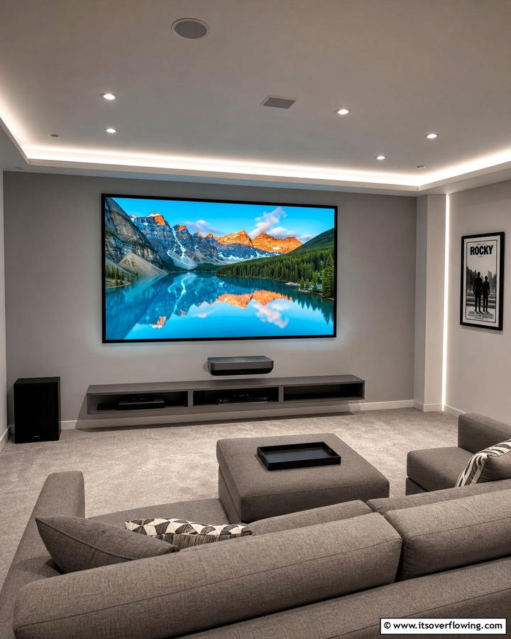 Compact Wall Mounted Projectors - 30 Home Theater Ideas- Immersive Entertainment Spaces