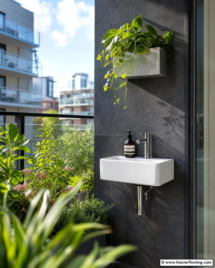 Compact Wall Mounted Sink for Small Spaces - 25 Outdoor Sink Ideas for Functional Outdoor Spaces