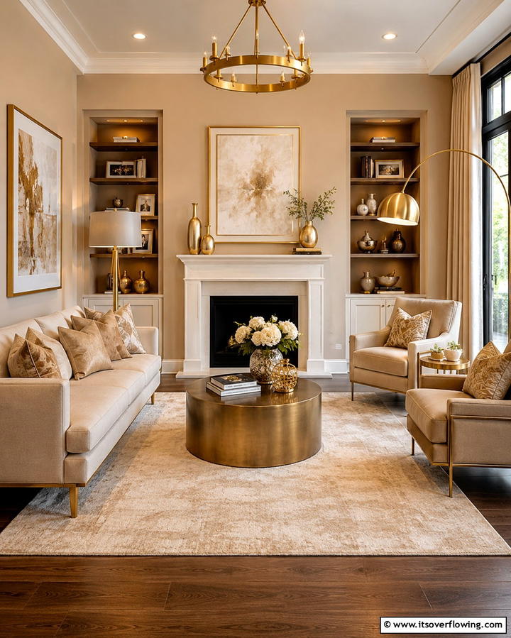Complementing Tan with White Accents - 25 Tan Living Room Ideas for a Serene Ambiance