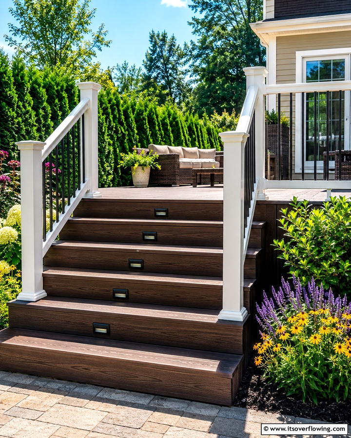 Composite Deck Steps for Low Maintenance - 25 Deck Steps Ideas for a Safe and Stylish Entry